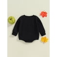 thumbnail image 6 of Aojekbee Baby Girls Boys Halloween Romper Ghost Letter Embroidery Round Neck Long Sleeve Casual Jumpsuit for Fall, 6 of 10