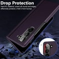 thumbnail image 4 of for Samsung Galaxy Z Fold 5 Case [Hidden Magnetic Kickstand], Z Fold 5 5g Kickstand Phone Case Slim Hard PC Bumper Shockproof Support Wireless Charging Z Fold5 5g Stand Case Dark Purple, 4 of 10