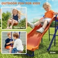 thumbnail image 4 of Outsunny 4 in 1 Metal Swing Set with Double Swings, Glider, Slide, Ladder, 4 of 10