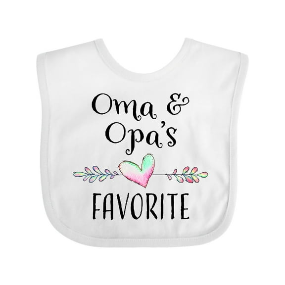 Inktastic Oma and Opa's Favorite- Heart Grandchild Boys or Girls Baby Bib