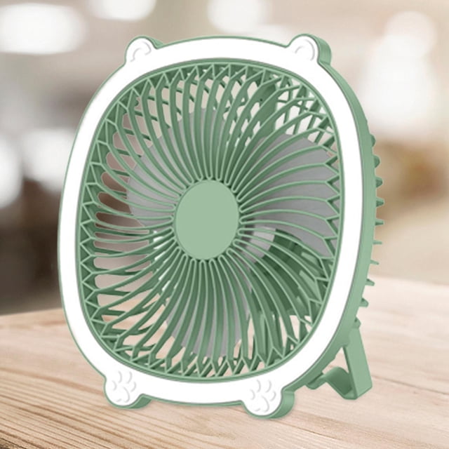 Ventilador de escritorio perfecl portátil con luz nocturna funcionamiento silencioso Verde