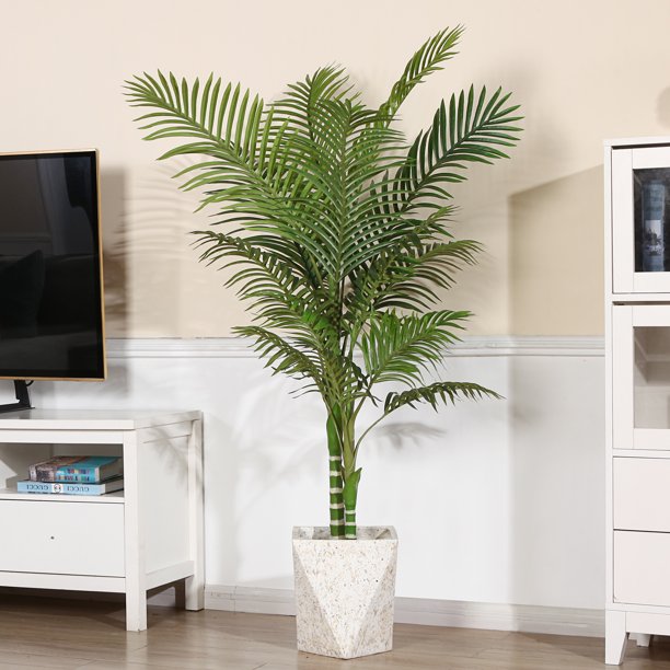 Artificial Golden Cane Palm Plants 5 Feet Fake Tree for Home Decor