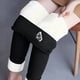 thumbnail image 1 of Leggings de lana de cordero gruesa para mujer, pantalones largos con estampado pequeño y forro polar añadido, pantalones de poliéster para mujer, 1 of 9