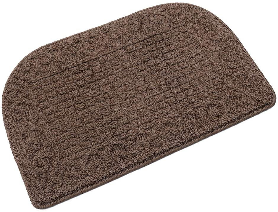 27X18 Inch Anti Fatigue Kitchen Rug Mats are Made of 100% Polypropylene Half Round Rug Cushion Specialized in Anti Slippery and Machine Washable,Beige 