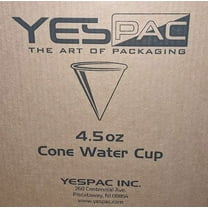 4.5 oz Rolled Rim Paper Cone Cup, YPCC-45, White | 5,000/Case