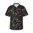 thumbnail image 1 of Fotbe Colorful Palms Camisa Hawaiana para Hombre Unisex – Camisa Casual de Verano con Botones de Manga Corta de Algodón y Lino,X-Large, 1 of 7