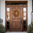 thumbnail image 5 of Autumn Leaves Grass Blades and Berries Artificial Fall Harvest Wreath - 24", 5 of 6
