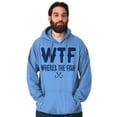 thumbnail image 4 of WTF Where's the Fish Fisherman Funny Hoodie Hooded Sweatshirt Men Brisco Brands M, 4 of 5