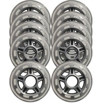 Clear / Silver Inline Skate Wheels 80mm 78a 10-Pack 5-SPOKE HUB