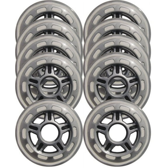 Clear / Silver Inline Skate Wheels 80mm 78a 10-Pack 5-SPOKE HUB
