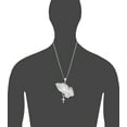 thumbnail image 2 of Large Heavy Sterling Silver Praying Hands with Rosary Cross Pendant Necklace Diamond Cut Finish and 24 Inch Chain, 2 of 3