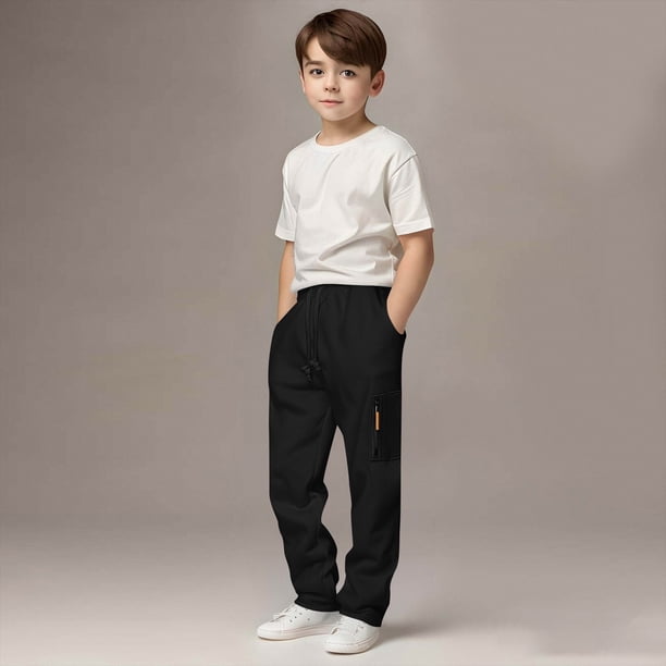 Pantalones deportivos largos para niños y niñas, informales, con cordón, ligeros, para correr, de 3 a 13 años