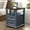 Dark Blue, variant on HUANG 18" End Table with Fast USB-C Charging Station & 2 Drawers - Black Rustic Wood Square Storage Cabinet for Living Room Bedroom Office