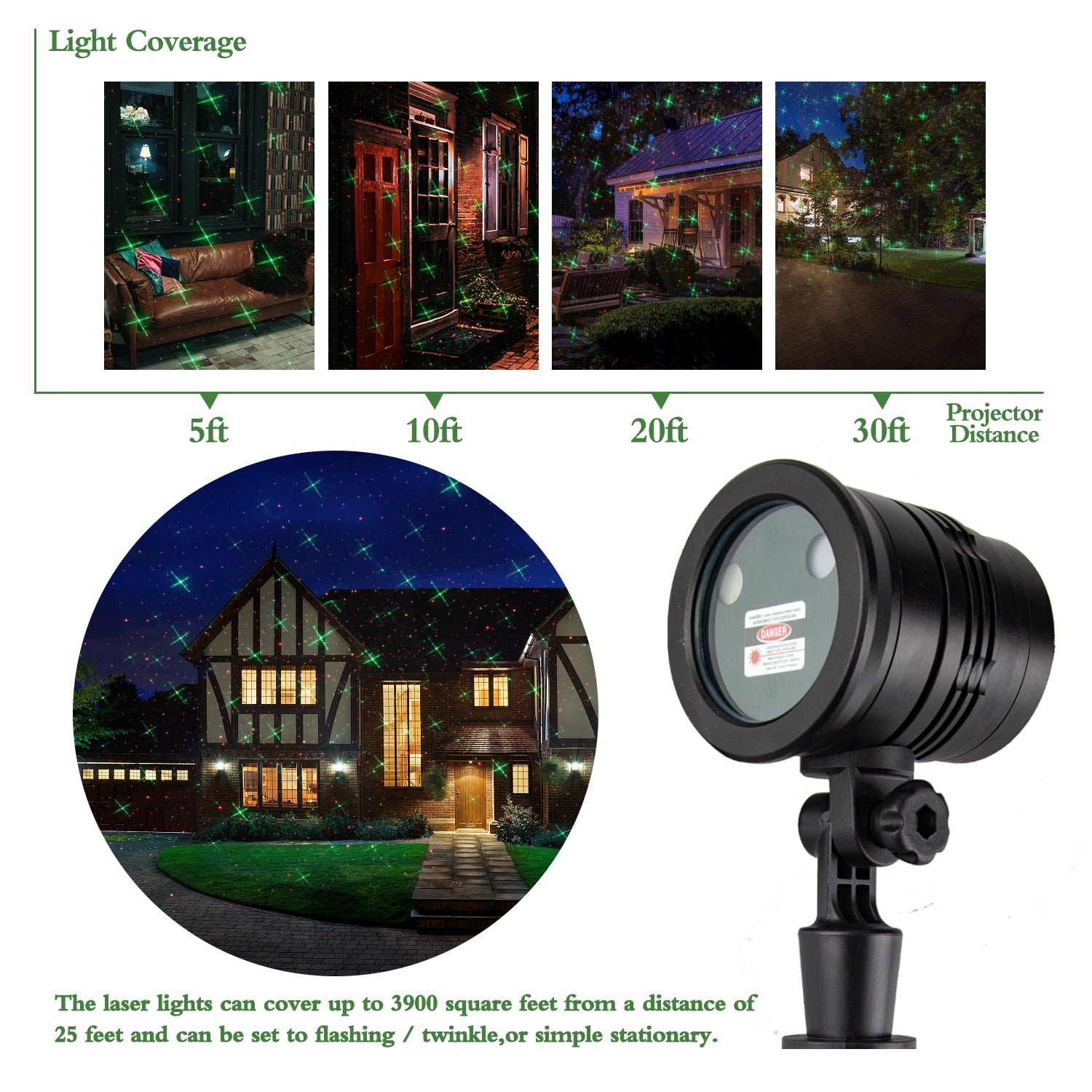 Buy Outdoor Laser Light, Christmas Projector Lights, Laser Star Light