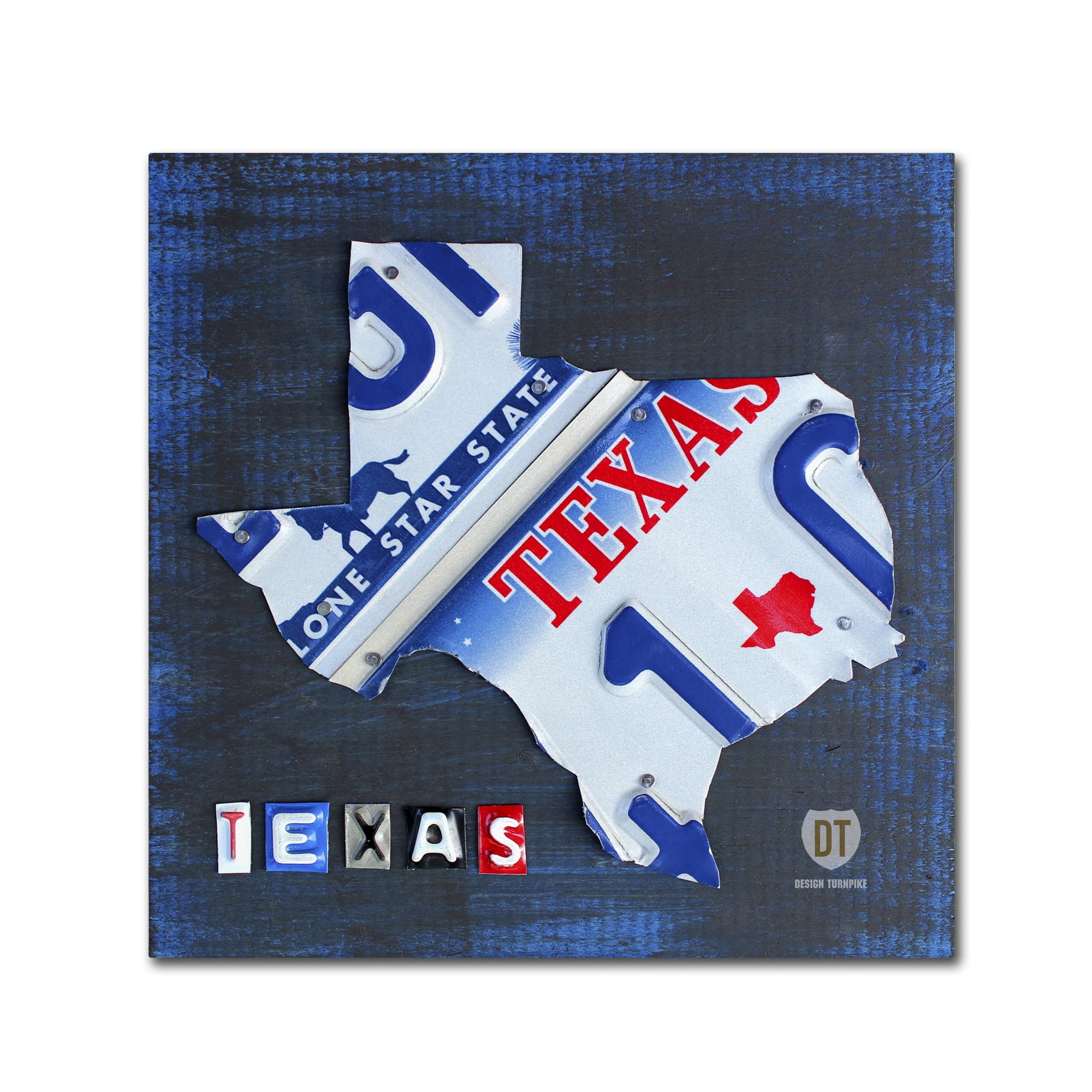 Trademark Fine Art 'Texas License Plate Map' Canvas Art by Design Turnpike