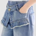 thumbnail image 6 of MuXiKeJi Clothes Wide Leg Jeans for Girls Faux Skirt Layered Soft Denim Pants Casual Daily Bottoms for Kids Girls Denim Pants, 6 of 8
