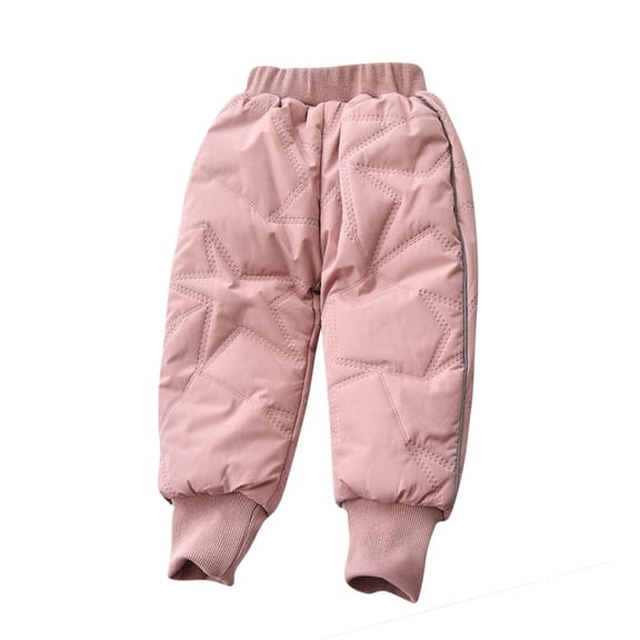 hotojiny Unisex Baby Winter Pants Fleece Lined Thick Warm Snow Pants Elastic Waist Trousers Kids Children Down Pants 1-10 Years