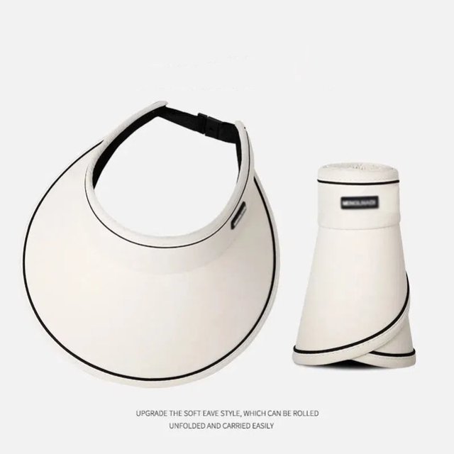 Sombrero de protección solar superior vacío de ala grande de verano para mujer, sombrero de protección solar UV, sombrero de protección solar para mostrar la cara, pequeño