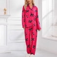 thumbnail image 2 of SJLDQY Valentines Women's Pajamas Set 2 Peice Pjs Set for Women Valentine's Day Bowknot Graphic Long Sleeve Pajama Tops Pants Soft Comfy Homewear Sleepwear Outfits, 2 of 6