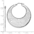 thumbnail image 6 of Auriga Fine Jewelry 925 Sterling Silver Rhodium-plated Fancy Polished Cut-out Hoop Earrings for Women, 6 of 6