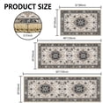 thumbnail image 2 of TECHVIDA Kitchen Rugs 3 Piece Set,Non Slip Machine Washable Kitchen Rug,Boho Vintage Abstract Kitchen Carpet for Hallway Rug, 2 of 9