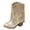 Gold, variant on Girls Low Heels Leather-Like Thick-Heeled Western Pointed Booties Princess Boots Tassel Sequin Mid Calf Riding Shoes Sequins Decorated Fashionable Boots (5.5-6 Years, Gold)