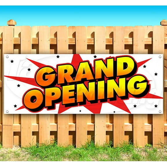 Grand Opening 13 oz Vinyl Banner With Metal Grommets