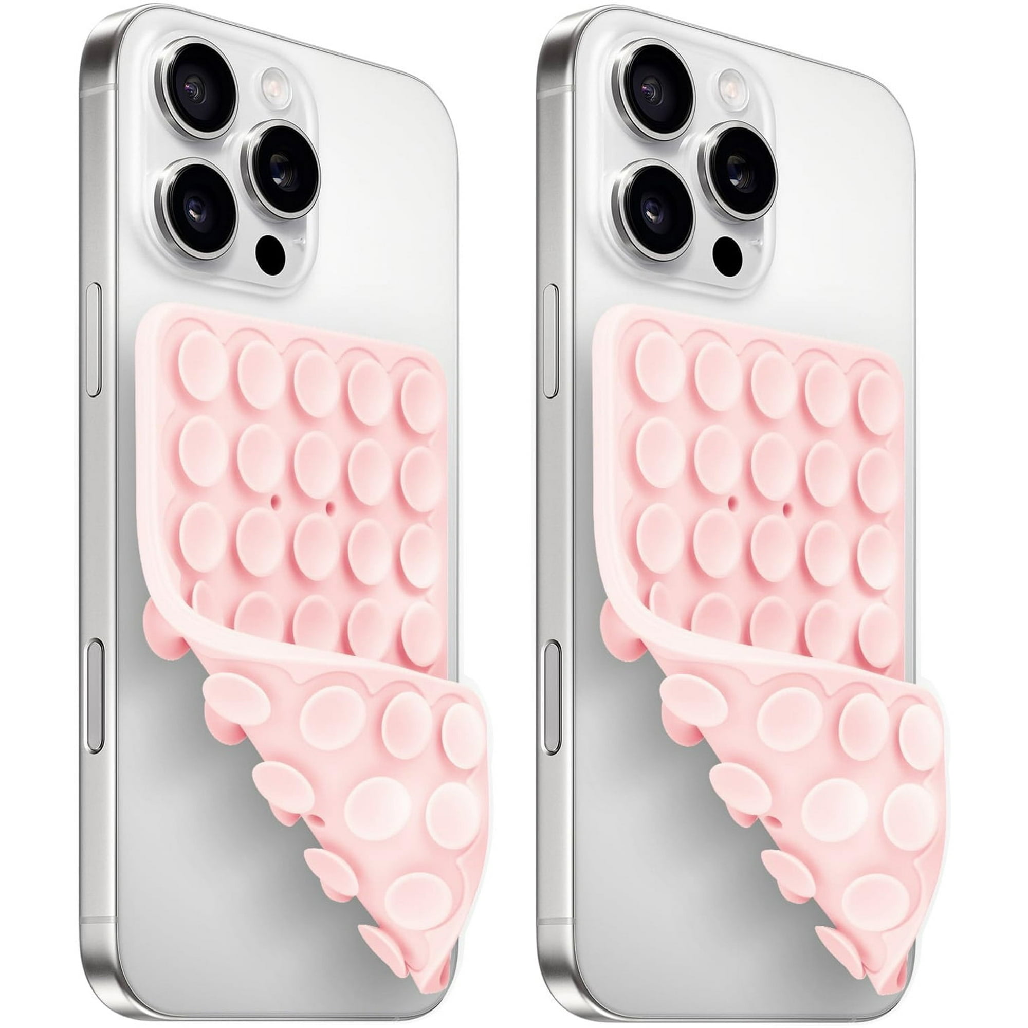(2 Pack) Silicone Suction Cup Phone Case Mount Double Sided, Sticky Phone Grip with Higher Suction Power for Cell Phone, Hands-Free Phone Accessories for Selfies and Videos, Pink