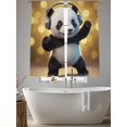 thumbnail image 5 of Panda Sheer Curtains 2 Panels Set Abstract Headphone Panda Shiny Light Background Sheer Window Curtains Light Filtering Rod Pocket Voile Drapes for Bedroom Living Room 52"x63", 5 of 9