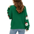 thumbnail image 4 of Winter Sweaters for Women Casual For Long Sleeve Pullover Cute Fuzzy Santa Pattern Crew Neck Loose Sweaters Features: Ugly Christmas Sweaters, 4 of 9