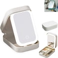 thumbnail image 2 of LED Three-Color Adjustable Makeup Mirror Adjustable Makeup Mirror with Lights Rechargeable Lighted Makeup Mirror,A, 2 of 7