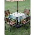 thumbnail image 4 of Outdoor Tablecloth with Umbrella Hole for Patio/Picnic/Party/Camping, Coastal Starfish Waterproof Table Cloth Square Cover Washable, Ocean Weeping Coral Beach Conch Turquoise (60"x 60"), 4 of 9