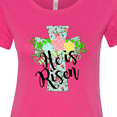 thumbnail image 4 of Inktastic He is Risen Floral Print Cross with Beautiful Flowers Women's T-Shirt, 4 of 5