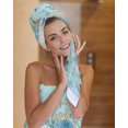 thumbnail image 7 of Teal Coastal Towel Set of 3, Soft Microfiber Bath Towels, Hand Towel, Washcloths, Summer Beach Starfish Shell Coral Nautical Quick-Dry Absorbent Towels for Bathroom Kitchen Hotel Beach Gym Spa, 7 of 7