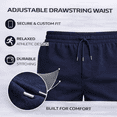 thumbnail image 4 of Yacht & Smith 6 Pack Men’s 5 Pocket Fleece Cargo Shorts, Cotton, Drawstring, Bulk Athletic Lounge Shorts, Navy, Size Large, 4 of 7