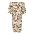 thumbnail image 4 of Vintage Floral Pattern Beautiful Red Women's Off The Shoulder Ruffles Summer Wedding Guest Loose Casual Party Beach Dress, 4 of 9