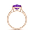 thumbnail image 2 of ANGARA Natural Claw-Set Cushion 3.5 ct Amethyst Solitaire Cocktail Ring in 14K Rose Gold for Women (Size-10mm) | February Birthstone, Anniversary, Jewelry Gift for Women | Natural Amethyst Ring, 2 of 8
