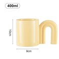 thumbnail image 2 of Taza de cerámica con manija de puerta de color sólido personalizada, taza de Arte Moderno de gran capacidad, taza de café y leche para desayuno, 400ml, 2 of 5