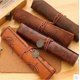 thumbnail image 3 of Leather rolled pencil case, vintage creative pencil case, 3 of 3