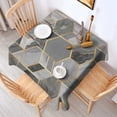thumbnail image 2 of Gray Gold Hexagon Marble Pattern Square Tablecloth,Waterproof Square Table Cover,Wipeable Spillproof Washable Table Cover for Home Kitchen Party Decor 42"X42"(107x107cm), 2 of 6