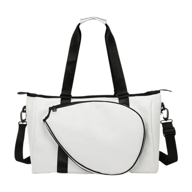 DYNWAVECA Badminton Bag Badminton Racket Shoulder Bag Versatile Removable Adjustable Strap Large Badminton Handbag Badminton Racket Bag Beige