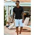 thumbnail image 3 of COOFANDY Men's Knit Polo Shirts Short Sleeve Casual Button Down Shirt Summer Beach Vacation Shirts, 3 of 7