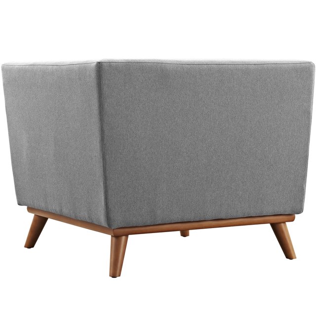 Modway Engage Upholstered Fabric and Wood Corner Chair, Expectation Gray