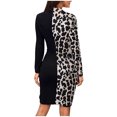 thumbnail image 4 of Vestidos Para Mujer Casual Maxi Vestidos Moda Estampado Cuello Vuelto Manga Larga Botón Trabajo Vestido Formal Odeerbi ODB137492, 4 of 6