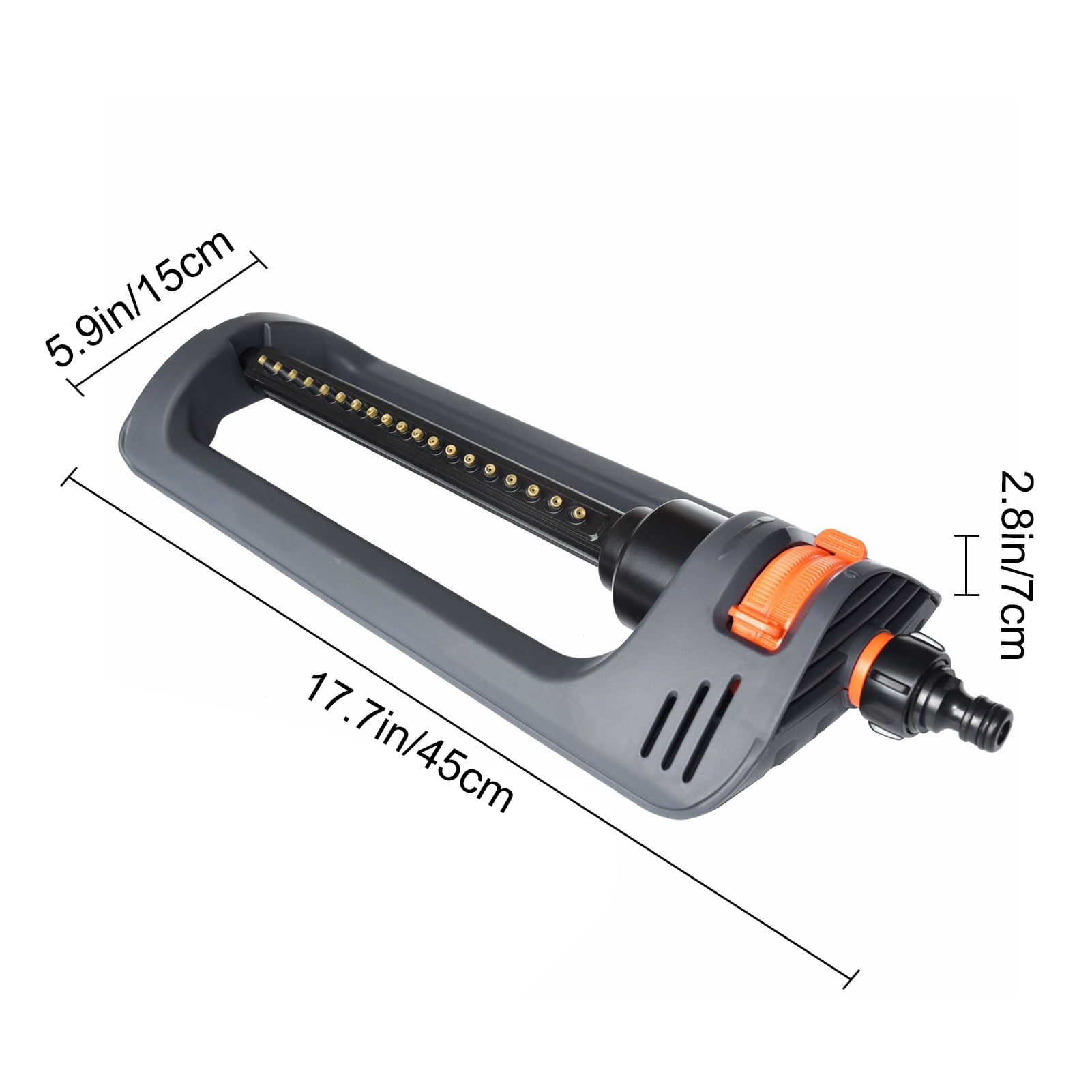 OIUR Oscillating Sprinkler 19-Hole Nozzle Lawn Sprinkler Wide Coverage Irrigation Water Sprinkler for Patio Yard Lawn Watering