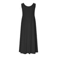 thumbnail image 5 of Summer Dresses for Women 2025, Women's Summer Solid Color Sleeveless Round Neck Irregular Hem Dress Skirt(Black,S), 5 of 9