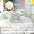 thumbnail image 3 of Sage Green Plaid Duvet Cover Set, Spring Farmhouse Buffalo Checkered Soft Duvet Cover Queen Size Bedding Set 4 Pieces, 1 Quiltcover and 2 Pillowcases with Zipper, 1 Bed Sheet for All Seasons, 3 of 9