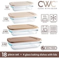 thumbnail image 3 of COOK WITH COLOR 8-Pc Glass Baking Dish Set with Lids, Microwave-Safe Glass Bakeware Set, Brown, 3 of 6