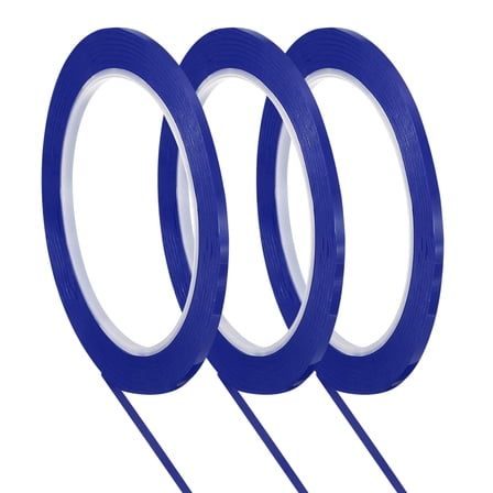 Uxcell 3 Pcs Whiteboard Tapes, 0.1" x 72 Yards Thin Dry Erase Board Grid Tape Pinstripe Chart Lines for Classroom Office DIY Art Crafts, Blue