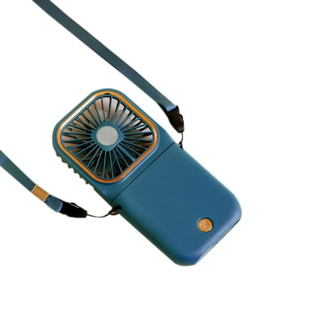

Folding Telescopic Fan Hanging Neck Fan Handheld Small Fan Blue